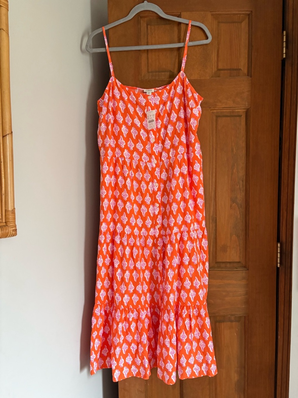 NEW J. Crew Factory Size 12 Strappy Dress Tiered Button Front Boho Summer Beachy